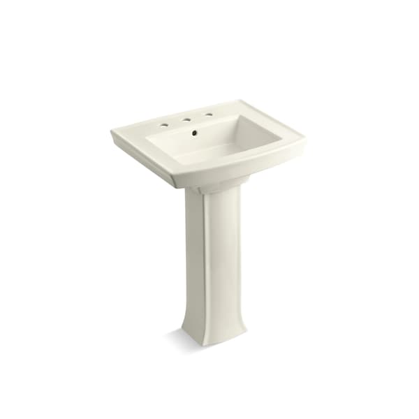 Archer Pedestal Bathroom Sink W/ 8 Widespread Faucet Holes